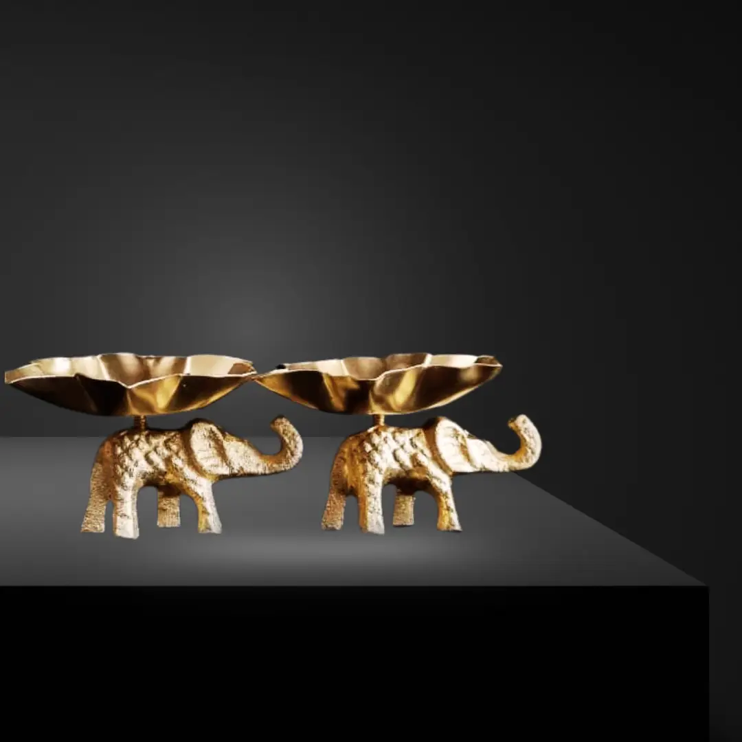 Brass Elephant Diya Holder