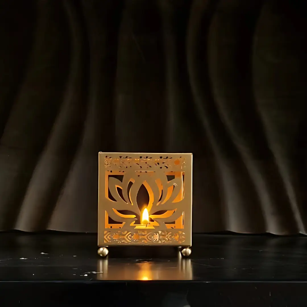 Brass Lotus candle Holder