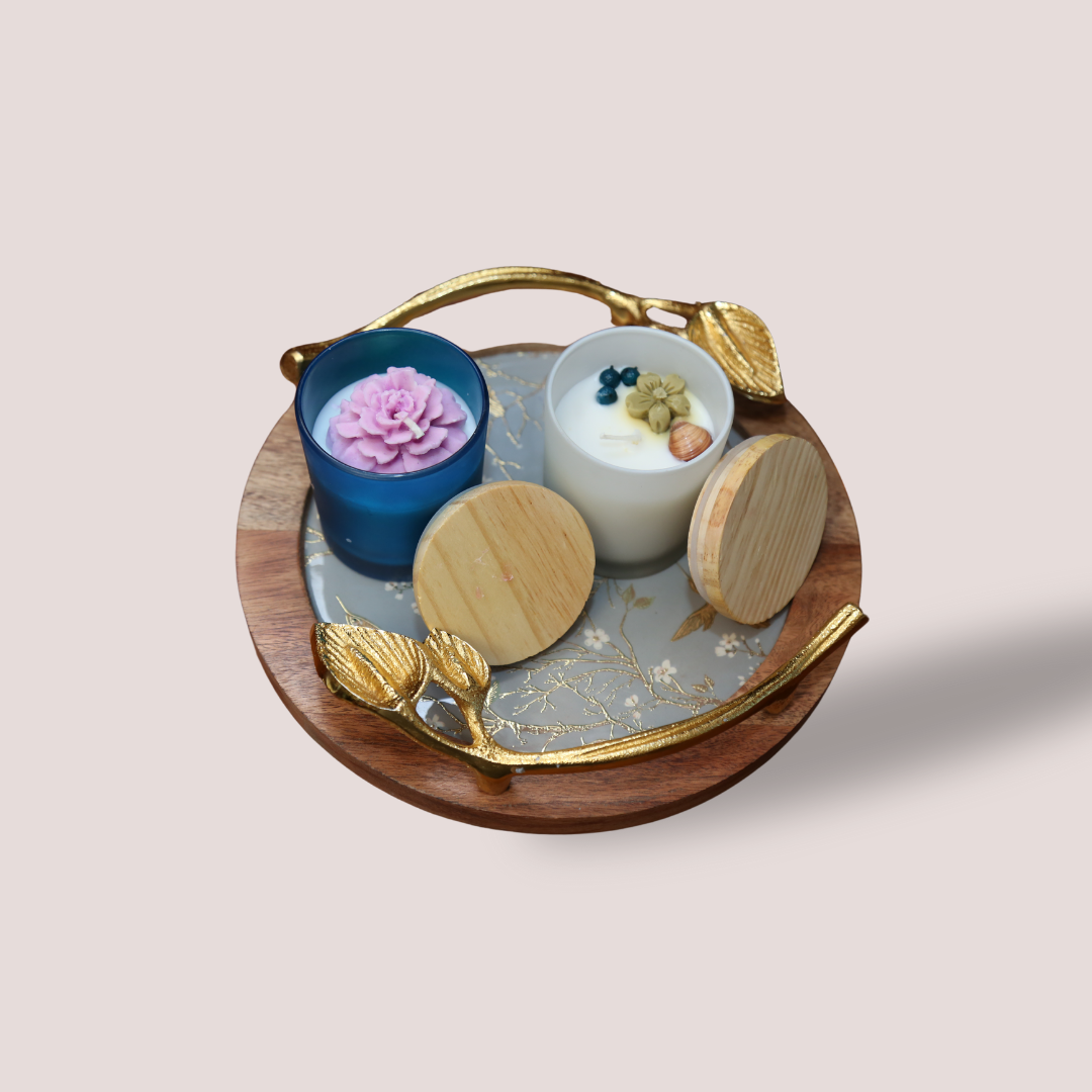 Elegant Botanical Scented Candle Duo-1