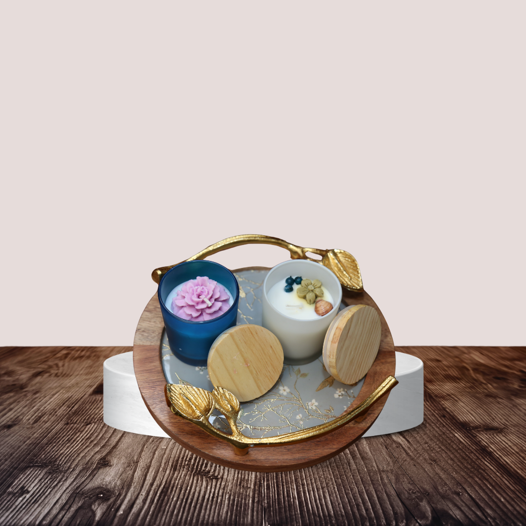 Elegant Botanical Scented Candle Duo