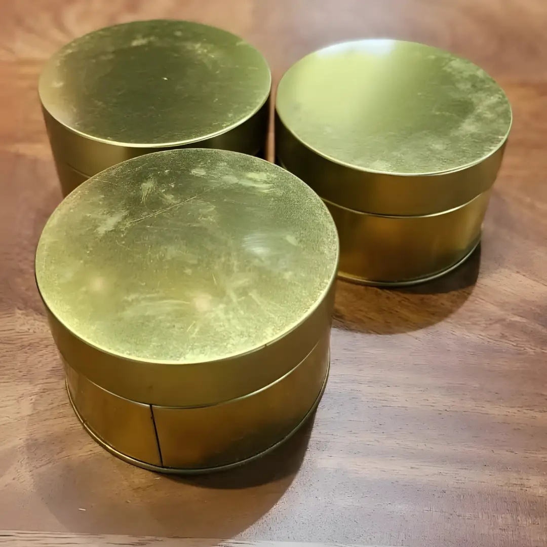 Round Brass Storage Tins (2)