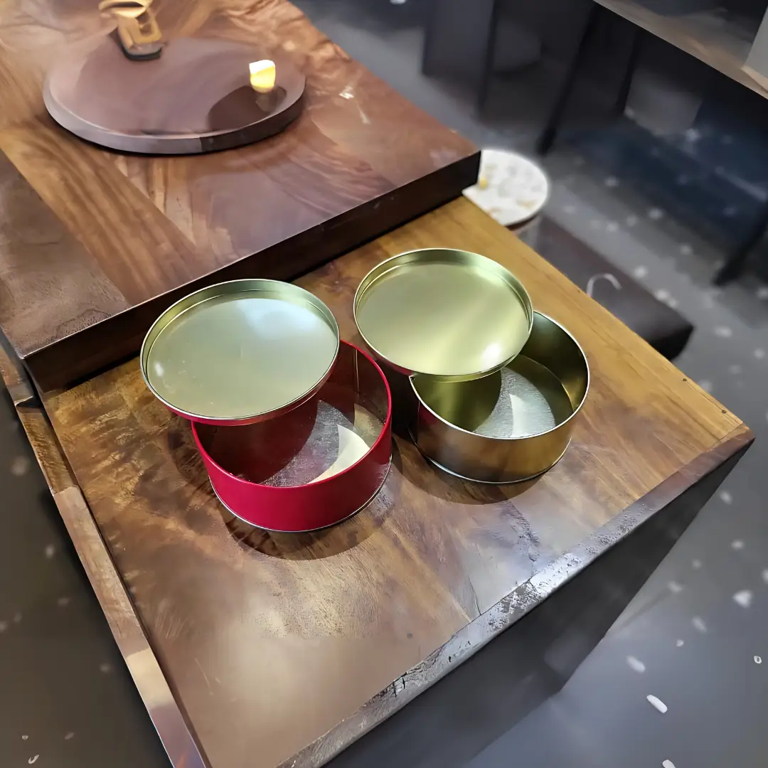 Round Metal Storage Tins with Lids