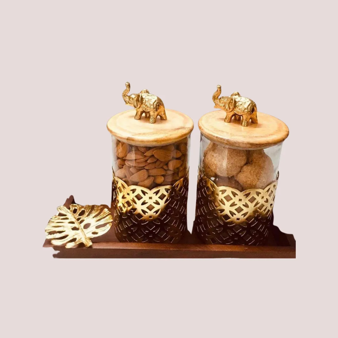 Royal Elephant-Top Decorative Storage Jars1